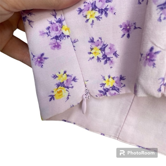 Zara Floral Linen Blend Crop Top Size Medium NWT - Picture 6 of 12